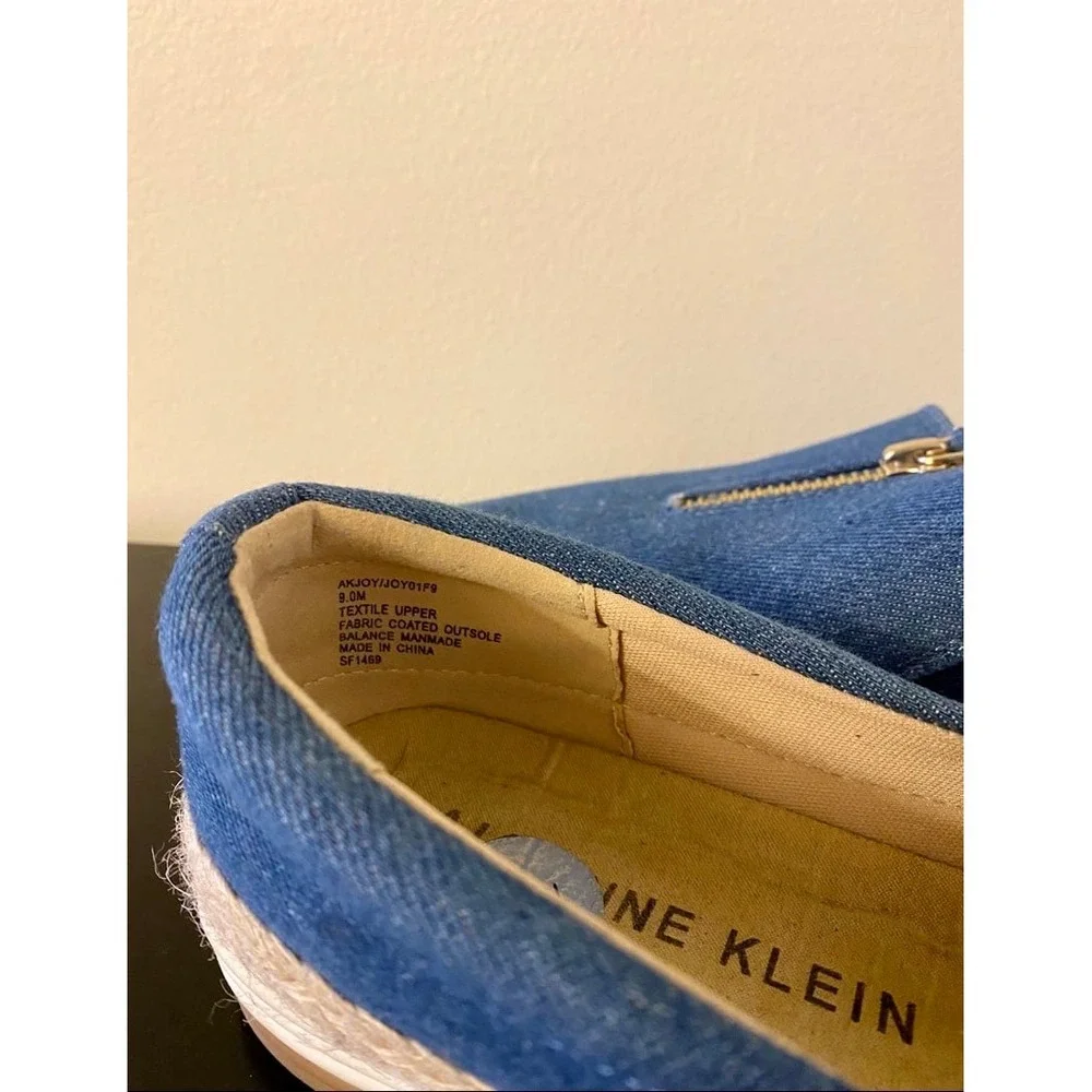 Anne‎ Klein Joy Denim Zipper Espadrille Shoes